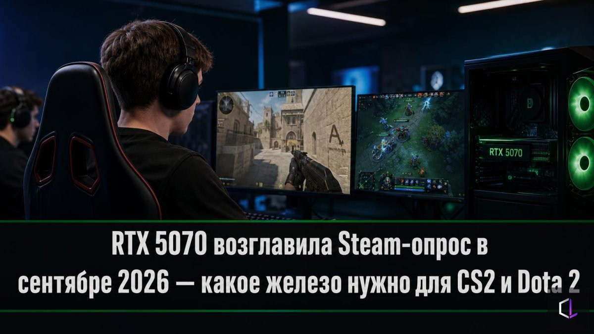 RTX 5070 2026 жылғы қыркүйектегі Steam сауалнамасында көш бастады — CS2 және Dota 2 үшін қандай жабдық қажет